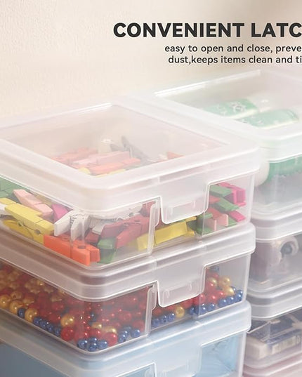 novelinks 18 Pack Small Plastic Storage Containers Clear Arts & Crafts Storage Boxes & Organizers Stackable Small Containers With Lids For Organizin (Set 1)