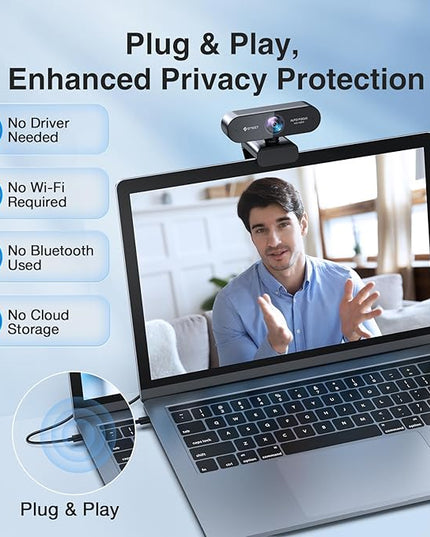 1080P Webcam with Microphone, eMeet Nova AutoFocus HD Webcam, 96°View Web Camera w/ 2 De-Noise Mics for Laptop/Desktop, Plug & Play USB Streaming Computer Camera for Conference/Calling/Teaching/Gaming
