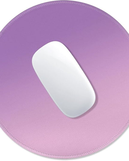 ITNRSIIET Mouse Pad Non-Slip Rubber Base Smooth Surface Stitched Edges Waterproof Durable Compatible with All Mice for Office & Gaming, Desk Accessory, Diameter 8.7 inch, Lilac Gradient