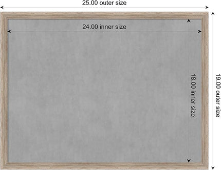 Amanti Art White Framed Magnetic Board 19x25 Medium Vision Board for use with Magnets, 100% Metal Sheet to Display Items as Office Decor or for Home Organization in mudroom, Kitchen or Kids Room