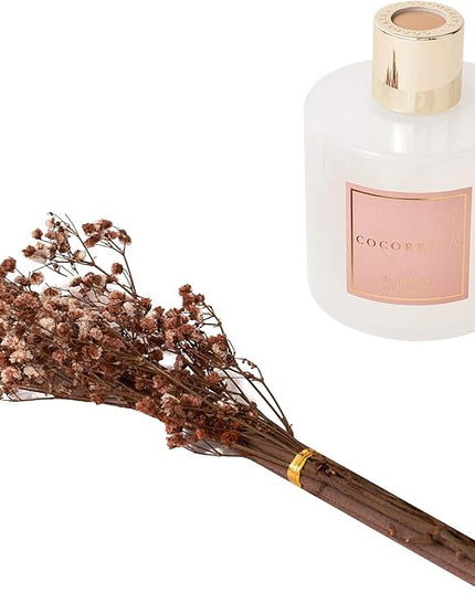 Cocorrína Reed Diffuser Sets- Satin Rose Scented Diffuser with Sticks Home Fragrance Reed Diffuser for Bathroom Shelf Decor