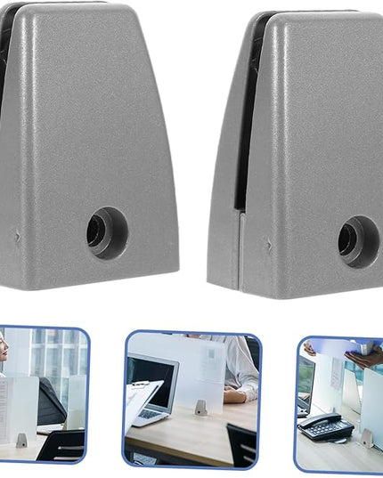 Angoily 2pcs Versatile Desk Bezel Clip Desk Soundproof Baffle Desktop Partition Sneeze Guard Clip Privacy Panel Bracket Fixed Screen