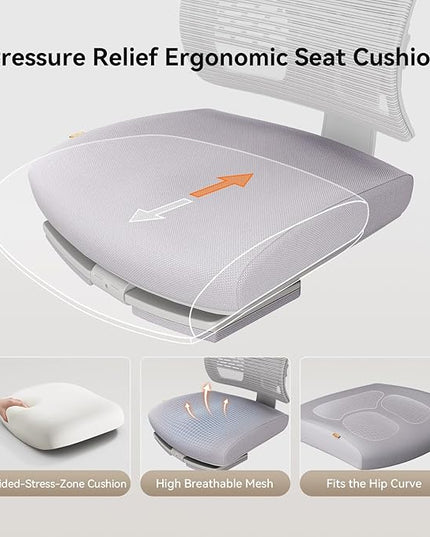 Newtral Ergonomic Office Chair-Home Office Desk Chair with Footrest, Auto-Following Backrest & Headrest, 4D Armrests, 96°-136° Recline