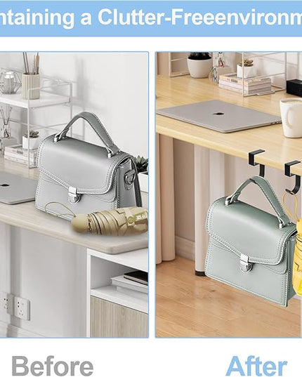 2PCS Purse Hook for Table - Heavy Duty Purse Hanger for Table High-Strength Alloy Materials Purse Holder for Desk Can Hook Bags, Umbrellas, Keys, Cups and Headphone