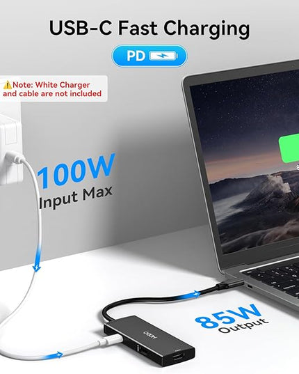 HODO Docking Station USB C to Dual HDMI Adapter, USB-C Hub with 2 Monitors for Laptop, Dongle Adapter with Dual HDMI 4K@60 Hz, 3 USB Port,PD Compatible for Dell XPS 13/15, etc (Black)