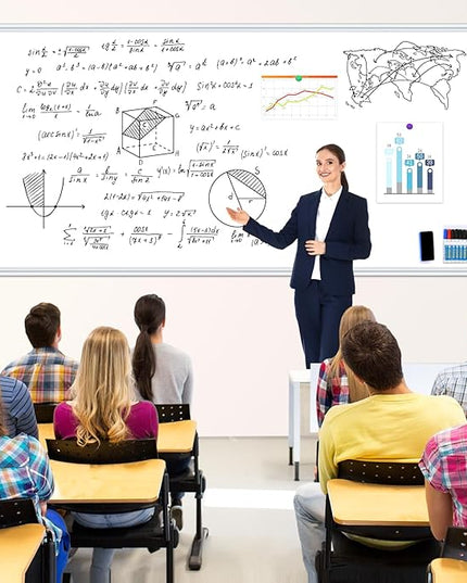 4'x8' WhiteBoard Magnetic Dry Erase White Board for Wall - Belgian Enamel Large WhiteBoard for Business, Education & Government - Durable Aluminum Frame Wall Mounted Whiteboards for Professionals
