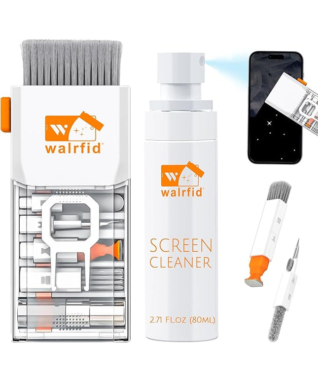 walrfid Laptop Keyboard Cleaner Kit, 15-in-1 Computer Screen Cleaning Brush Tool for iPhone Phone iPad MacBook, Electronic Device Clean Spray for Camera Lens PC TV Tablet, 82ml Screen Cleaner