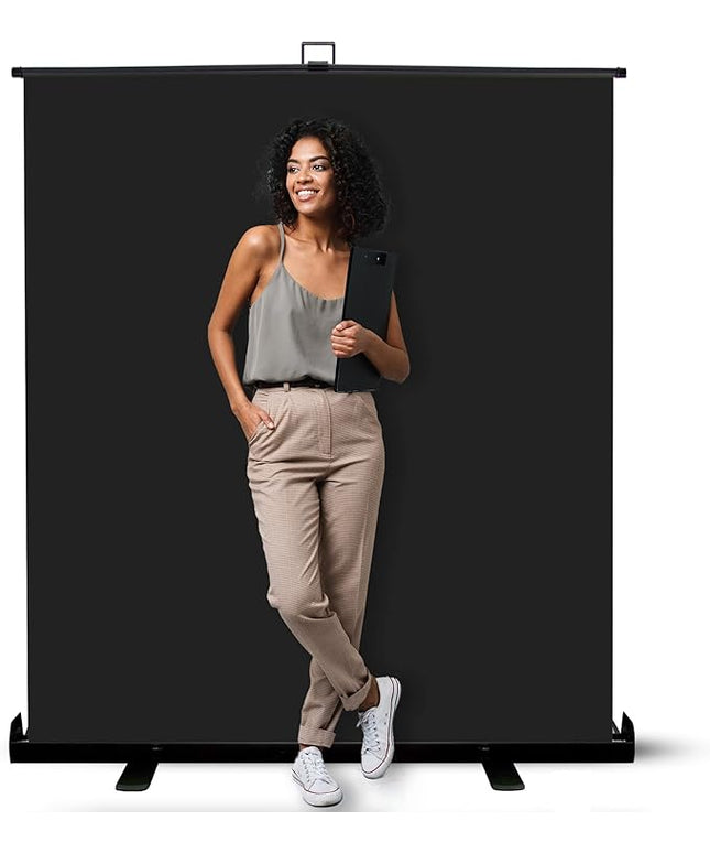 KHOMO Gear 62-Inch Black Backdrop – Collapsible, Portable Photography & Video Background for Studio, Streaming, Zoom & Content Creation – Wrinkle-Resistant, High-Density Fabric, Easy Setup