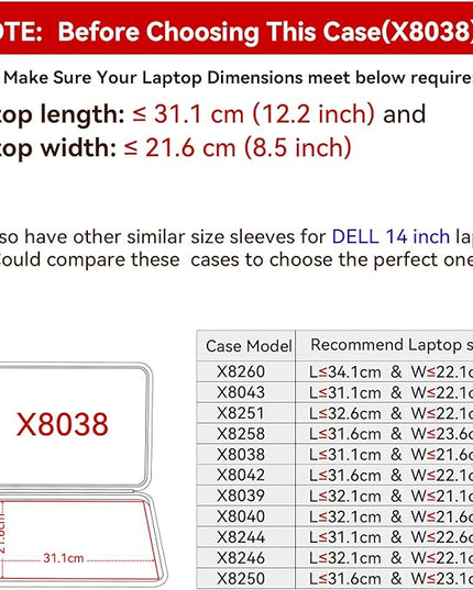 Smatree Hard EVA Protective Sleeve Case Compatible for 14 inch Dell Pro 14 Premium (PA14250), for 14 inch DELL Latitude 9450/9440/9430/9420/9410 or 2-in-1 Laptop Notebook Sleeve Bag (X8038)