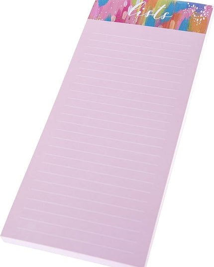 Graphique Magnetic Notepad, Brush Strokes – 100 Sheets, 4” x 9.25” x .5” – Front Says, “Lists”, Sticks to Any Magnetic Surface, Perfect for Shopping and Grocery Lists, Makes a Great Gift