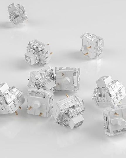 Kailh Box White Mechanical Keyboard Switches,3-Pin 45gf Clicky/Speed Typing/Gaming/Waterproof Switches(36Pcs,Kailh Box White)