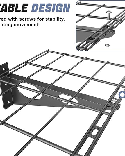WALMANN 2 Pack Garage Wall Shelves, 1 x 4 ft/12 * 48 inch Wall Mounted Storage Shelves for Garage Heavy Duty Floating Shelving, Holds Up to 220 lbs(Black)