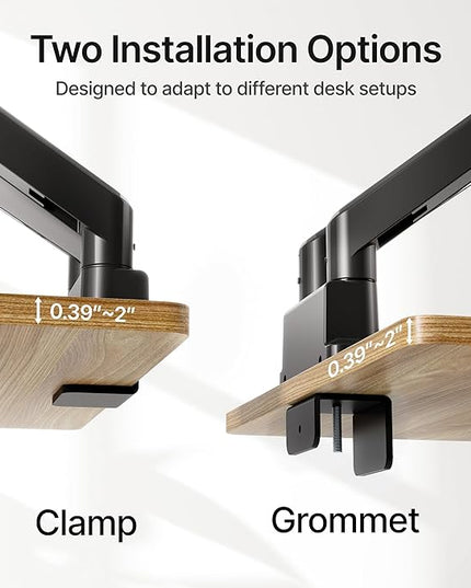 monTEK Dual Monitor Mount with USB Monitor Arms for 2 Monitors for 17 to 35 Inch Curved Screen Holds 35 Lbs Adjustable Heavy Duty Monitor Desk Mount Cable Management, VESA 75/100mm, MA1007UCBK-D