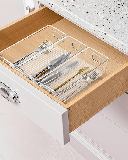 Clear Plastic Storage Bins 8 Pack - Pantry Organizers and Storage, Fridge Organizer Containers for Kitchen, Cabinet, Freezer, Bathroom, Clost, Home Organization