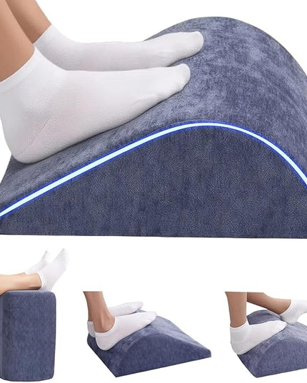Foot Rest for Under Desk at Work, Ergonomic Under Desk Footrest with Washable Cover for Office, Home & Gaming Leg Elevation Pillow Blue