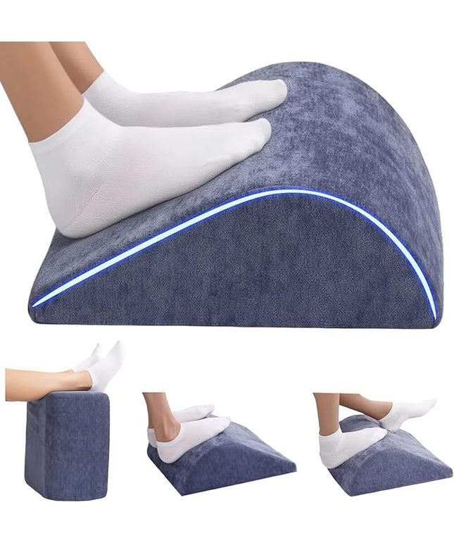 Foot Rest for Under Desk at Work, Ergonomic Under Desk Footrest with Washable Cover for Office, Home & Gaming Leg Elevation Pillow Blue