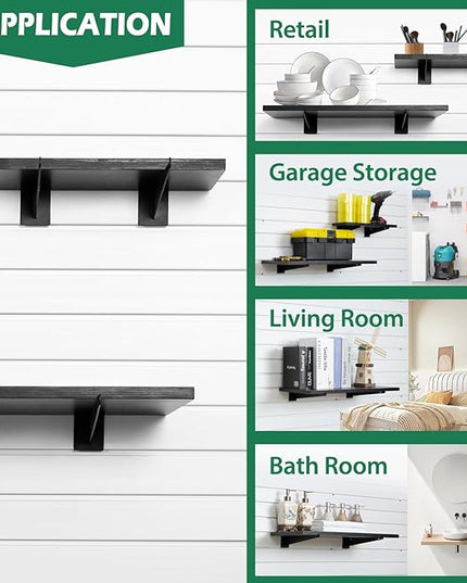 10 Inch Slatwall Shelf Bracket, Slatwall Accessories, Heavy Duty Slat Wall Shelf Bracket with Lip for Garage and Retail Display(16PC )