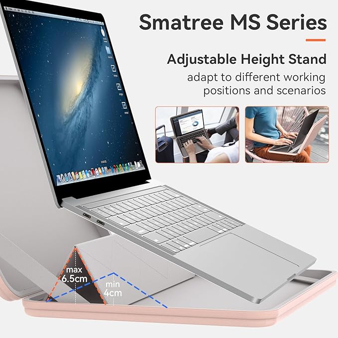 Smatree MS52T Hard EVA Protective Sleeve Case with Stand Compatible for 14 inch HP EliteBook 840 G11, for OmniBook 7 AI 14, for OmniBook Ultra Laptop Next Gen AI-PC-14t/Ultra-AI PC 14 Laptop, Pink