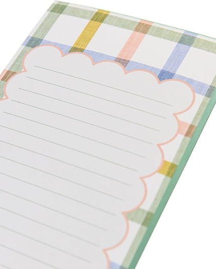 Graphique Plaid Magnetic Notepad, 100 Tear-Away Sheets for Grocery, Shopping & To-Do Lists, Writing Pad for Fridge, Kitchen, Office