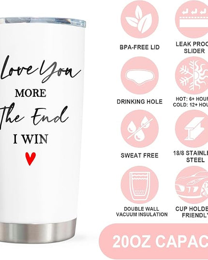 Valentines Day Anniversary Wedding Gifts for Women/Men Tumbler 20oz, Anniversary Wedding Gift for Couple, Gift for Girlfriend Wife, Wife Boyfriend Husband Birthday Gift Ideas, I Love You Gift