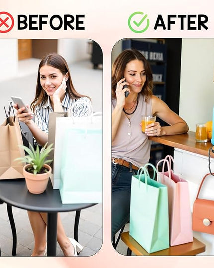 YAZMEEN Thanksgiving Turkey Foldable Purse Hook for Table, Happy Thanksgiving, Women's Handbag Hanger Holder, Portable Purse Table Hanger, Funny Desk Hook Gifts for Women Mom Wife Sister Friend BFF
