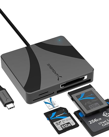 SABRENT USB-C Multi-Card Reader for CFexpress Type B, CFast 2.0, and microSD/SD Cards (CR-C4PM)