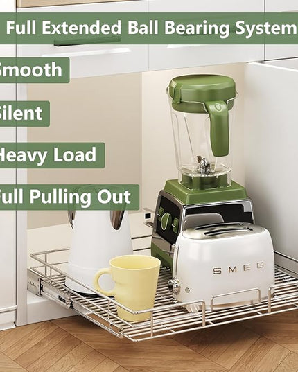 LOVMOR Pull Out Cabinet Organizer 31½" W x 21½" D, Kitchen Cabinet Pull Out Shelves Slide Out Storage