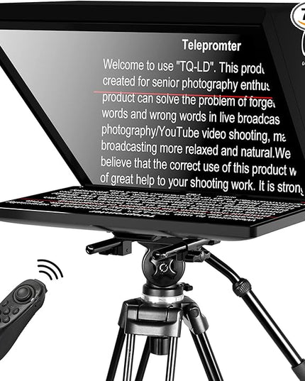 GVM Teleprompters for Digital Cameras/camcorders Portable 18.5'' Teleprompter Kit with Remote Control & App,Solid Aluminum Constructions,Colorless Spectroscope,Ultra HD Wide-Angle Lens