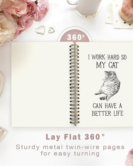 Lacama Cat Lover Gifts for Women Funny Gifts Cat Notebook Journal, Gifts for Cat Lovers, Funny Notebooks for Work, Office Humor Gifts, Office Supplies,I Work Hard So My Cat Can Have A Better Life A5