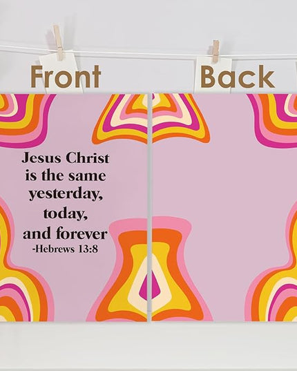 Christian Spiral Journal Notebook 5.5x8.3in, Groovy 70s Retro Pink and Orange Jesus Journal for Women, Prayer Journals for Woman, Religious Notebooks for Note Taking, Hardcover Notebook