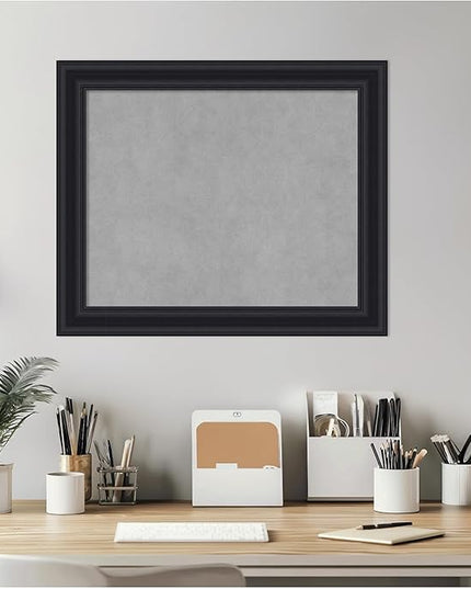 Amanti Art Black Framed Magnetic Board 20x24 Small Vision Board for use with Magnets, 100% Metal Sheet to Display Items as Office Decor or for Home Organization in mudroom, Kitchen or Kids Room