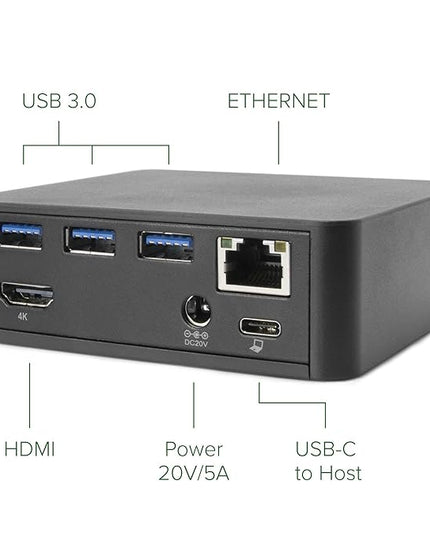 Plugable USB C Dock VESA Mount Compact with 85W Charging Thunderbolt 4/3 USB4 Compatible and Works with macOS, Windows, and ChromeOS Laptops (HDMI up to 4K@30Hz, Ethernet, 4X USB 3.0 Ports, USB-C PD)