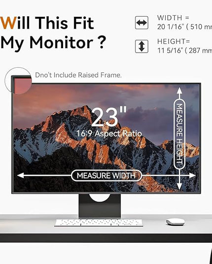 [5-Pack] 23 Inch Computer Privacy Screen for 16:9 Widescreen Monitor, Anti Glare Anti-UV Eye Protection Desktop PC LED Monitor Filter, Removable Anti-Scratch Screen Film 23in