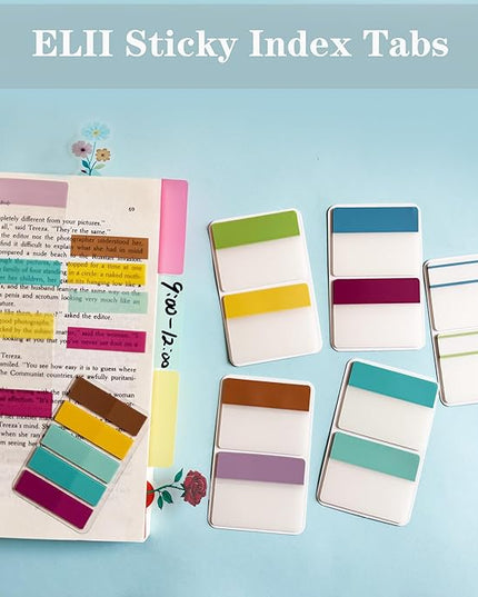 ELII 500 PCS Sticky Index Tabs 2 Inch Book Tabs,Clear Sticky Notes for Pages Notebooks File Tabs Self Adhesive