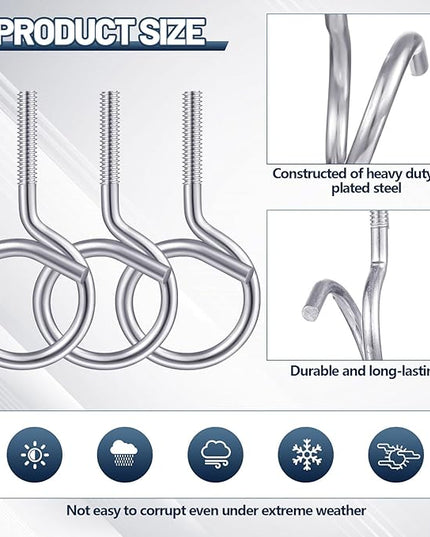Yaocom 200 Pcs 1/4"-20 Machine Threaded Bridle Rings 1-1/4" Diameter Heavy Duty Bridle Wiring Rings Cable Hangers for Low Voltage Cable Pipe Management