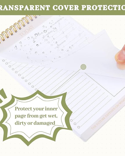 Thboxes 2 Packs To Do List Notepad, Totally 208 Pages To Do List Notebook A5 Undated Daily Planner Notepad with Transparent Cover and Task Checklist Home Office School Supplies, Simple Style
