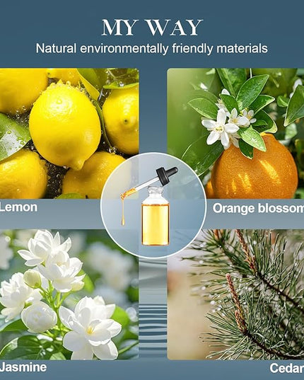 LEAMERR Reed Diffuser Set, My Way Floral Fragrance Diffuser 6.1 fl oz with 6 Reed Sticks Long-Lasting Home Fragrance Reed Diffuser for Home Room Office Bathroom Shelf Decor