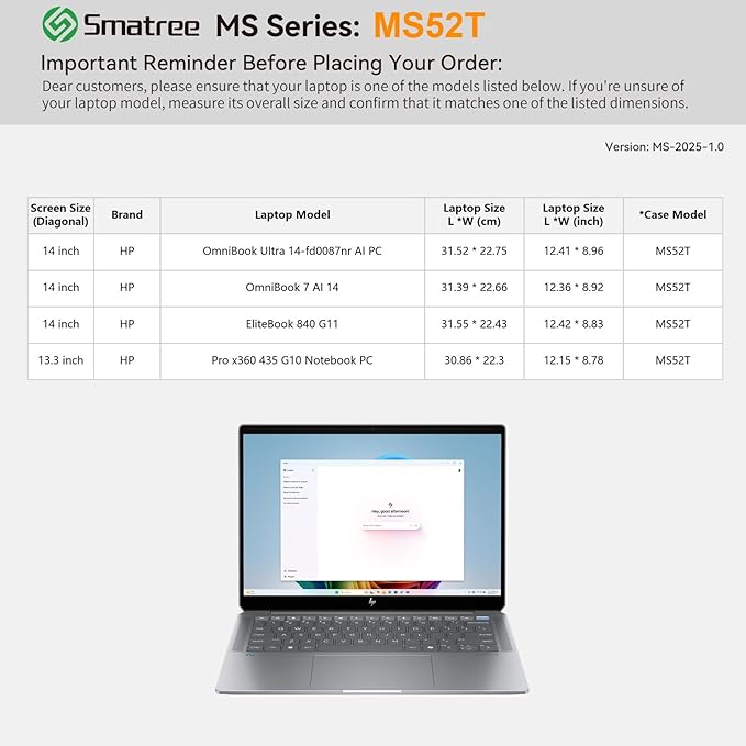 Smatree MS52T Hard EVA Protective Sleeve Case with Stand Compatible for 14 inch HP EliteBook 840 G11, for OmniBook 7 AI 14, for OmniBook Ultra Laptop Next Gen AI-PC-14t/Ultra-AI PC 14 Laptop, Pink