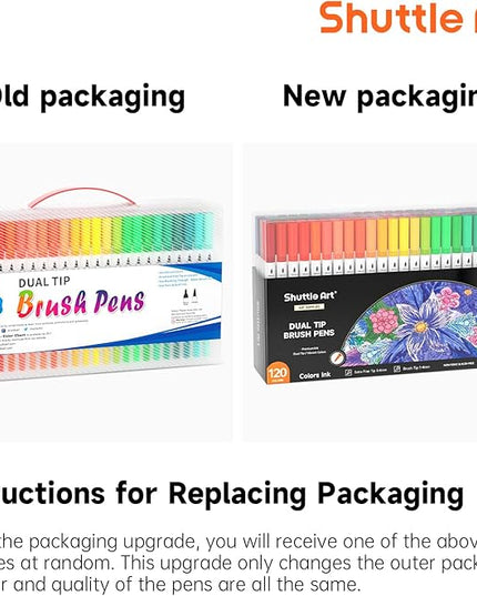 120 Colors Dual Tip Brush Marker Pens with 1 Coloring Book, Fineliner and Brush Dual Tip Markers Set, Water-based Ink Perfect for Kids Adult Artist Calligraphy Hand Lettering Journal Doodling Writing