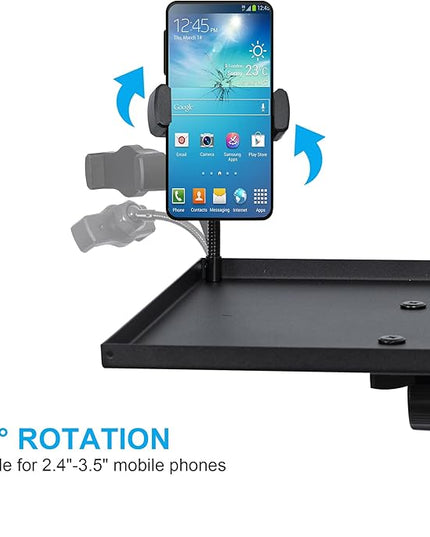 Projector Stand Tripod Adjustable, Laptop Height from 23.5 to 46.5 inches with Gooseneck Phone Holder, Floor for Office, Home, Stage, Studio, DJ Racks Holder Mount, 23.5inch-46.5inch