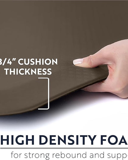KANGAROO Thick Ergonomic Anti Fatigue Mats for Kitchen Floor, Cushioned Standing Office Desk Mat, Waterproof Scratch Resistant Topside, Supportive All Day Comfort Padded Foam Rugs, 20x32, Cappuccino