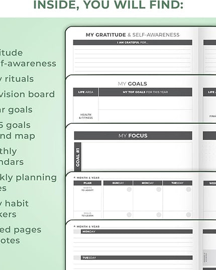 Clever Fox Planner Large – Undated Weekly & Monthly Planner for Productivity, Time Management & Goals – Organizer Journal – 7x10” (Forest Green)
