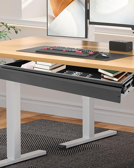 33" Under Desk Drawer Slide Out For Office Desk, Storage Organizer For Sit Stand Workstation, Black