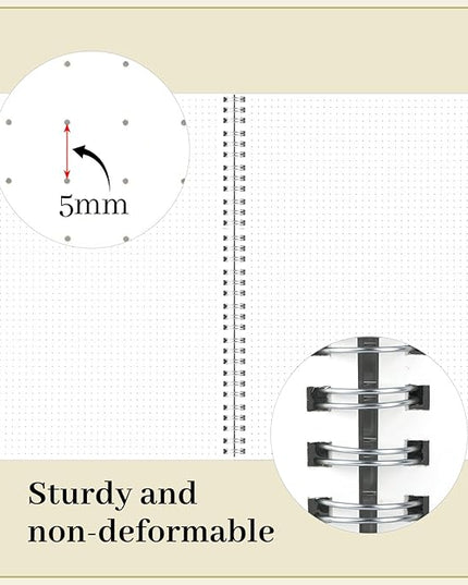 BESARME 80 Sheets A4 Dot Grid Spiral Notebook, 2PCS Dotted Notebook 8.5" × 11" College Ruled Grid Notebooks for School Office