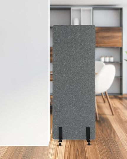 Polyester Desk Dividers, Soundproof Room Divider Office Furniture Partitions, Privacy Desk Panel with Wheels & Screwdriver, Stand Up Freestanding Desk Privacy Panel for Office Classroom(24" x 66")