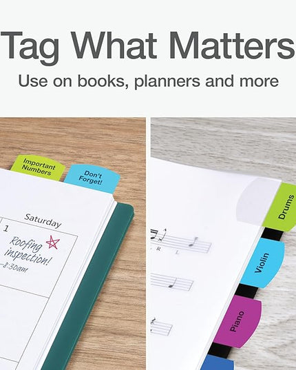 Redi-Tag Laser Printable Tabs, Permanent Index Tabs, Customizable Adhesive Labels, Assorted Tropical Colors, 1.125" x 1.25", 375 Per Pack (1006789)