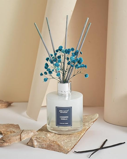 Airkeep Reed Diffuser Set/Cashmere Vanilla/6.76 fl oz(200ml)/1 Pack/Home & Office Decor Aromatherapy Diffuser Oil Gift Set