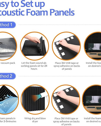 80 Pack Acoustic Foam Panels,1"X 12" X 12"Sound Proof Foam Panels,High Density Sound Absorbing Panels,Soundproof Wedges Panels for Studio Recording & Office & Home