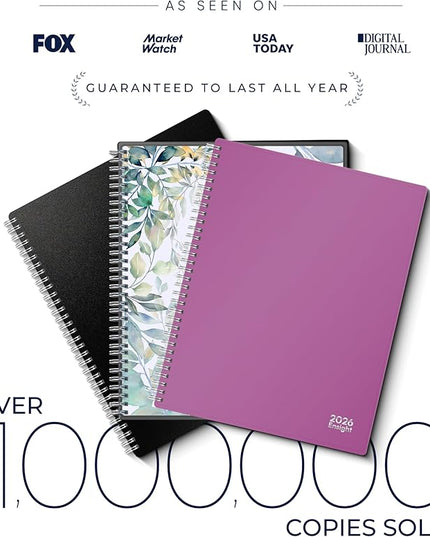 Ensight 2026 Appointment Book and Planner 8.5" x 11" Large Hourly Weekly Daily Schedule Book with Tabs, 15 Minute Time Slots, Magenta Calendar Organizer Jan 2026–Dec 2026 Appointment Planner - Magenta