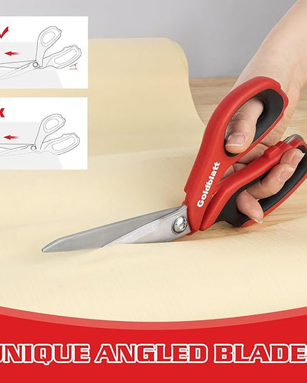 Goldblatt 2PCS Heavy Duty Scissors, Multipurpose Shop Scissors with Stainless Steel Blade and Comfortable Handle, Easy Cutting Cardboard, Wires, Leather, Fabric